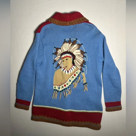 Storybook Knits Western Sweater Jacket Small/Medium Vintage Rodeo Knit Cardigan - Picture 6 of 8